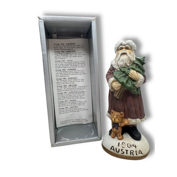 Caldor Stories 1904 Austria Santa Porcelain Figurine with Box 5” - Picture 3 of 6